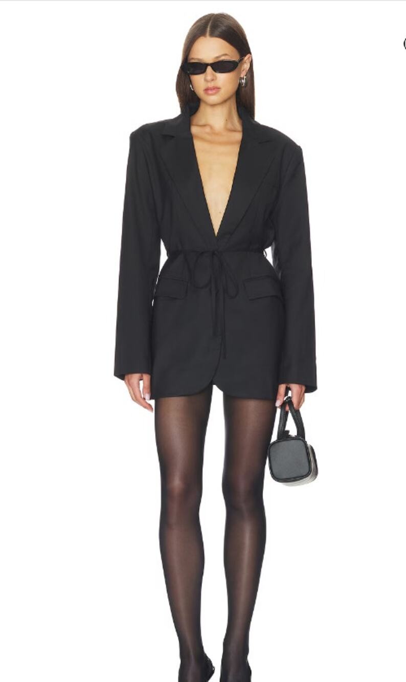 Olympia Blazer Dress Lioness Black Size Large Mini Classic Revolve NWT
